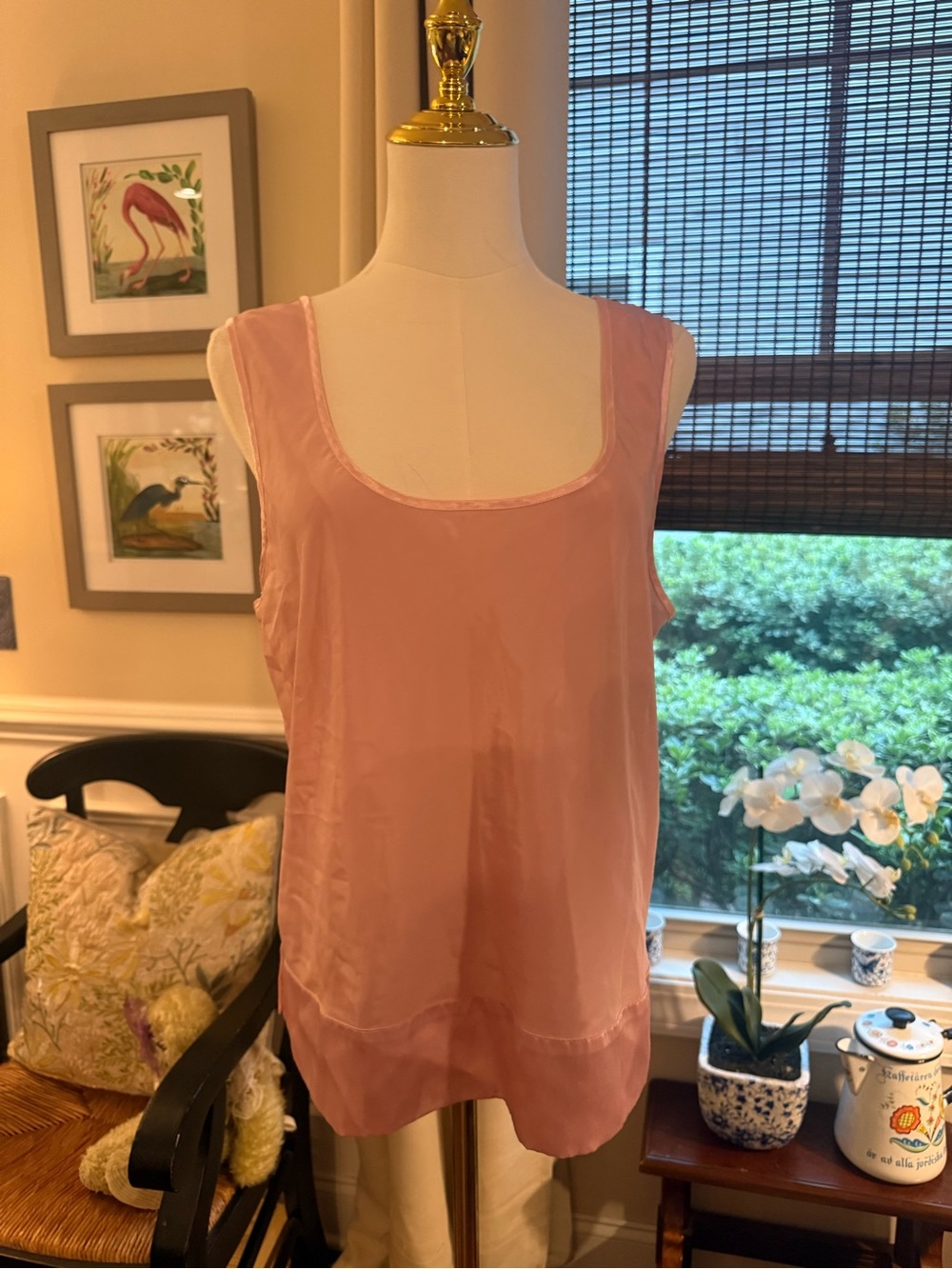 Heart Label Vintage Victoria's Secret Dusty Rose Silk Scoop Neck Camisole